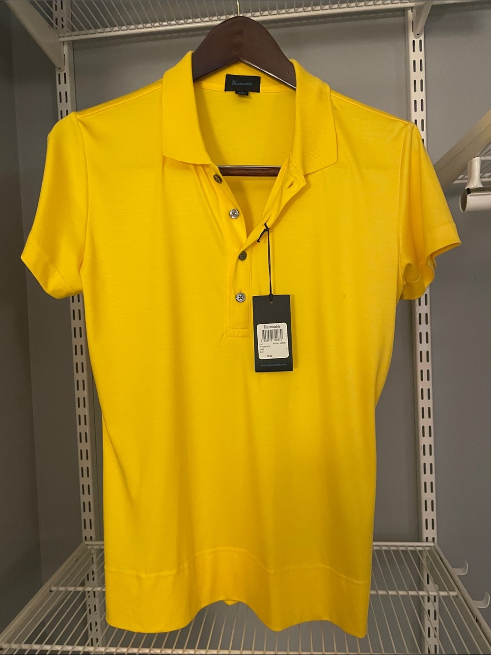 Façonnable Bright Yellow women size L Polo shirt NWT